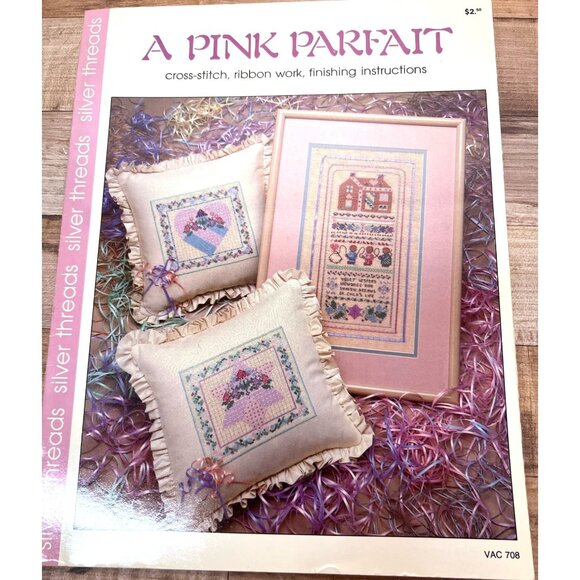 A Pink Parfait Cross-Stitch & Ribbon Work Pattern By The Vanessa-Ann Collection - Picture 2 of 3